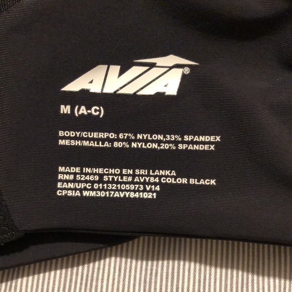 NWOT AVIA BRA. SIZE M (A- C ) - Picture 4 of 5